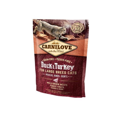 Carnilove Cat Duck & Turkey Large Breed – Muscles, Bones, Joints Kacsa és Pulyka Hússal 400g