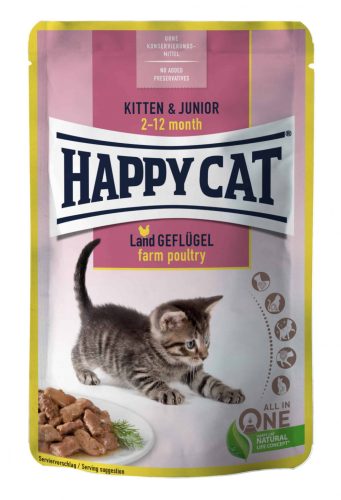 Happy Cat kitten-junior baromfi alutasakos eledel 85g