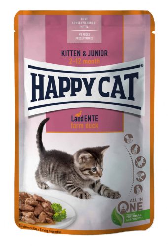 Happy Cat kitten-junior kacsa alutasakos eledel 24x85g